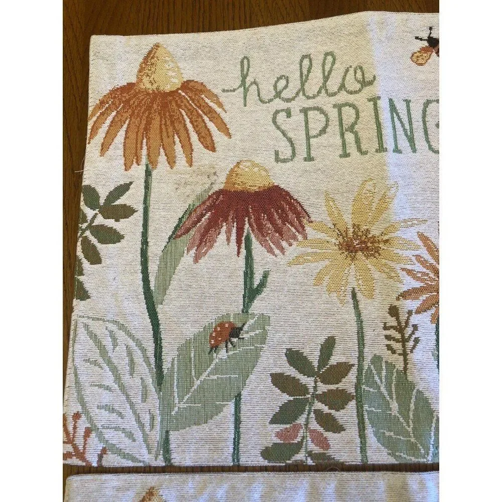 2 Hello Spring Placemats Flowers Bees Lady Bug